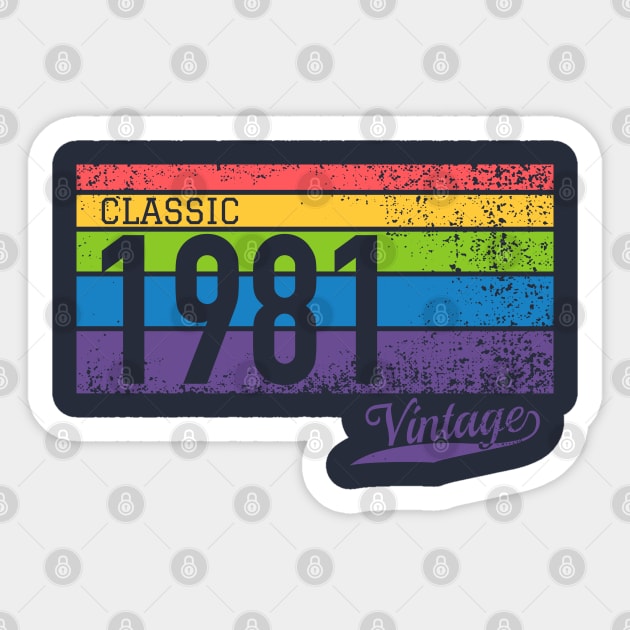 Classic 1981 Vintage - Perfect Birthday Gift Sticker by thejamestaylor